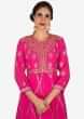 Pink suit in cotton featuring the heavy gota-patti embroidered work only on Kalki