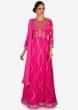 Pink suit in cotton featuring the heavy gota-patti embroidered work only on Kalki