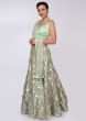 Pista Green Lehenga In Net With Patch Work Paired With Matching Blouse And Net Dupatta Online - Kalki Fashion