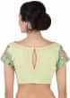 Pista Green Saree In French Knot Embroidery With Ready Blouse Online - Kalki Fashion