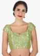 Pista Green Blouse In Brocade Silk Online - Kalki Fashion