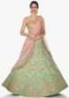 Pista Green Lehenga In Raw Silk Embellished In Zari And Sequin Work Online - Kalki Fashion