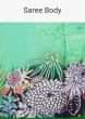 Pistachio green satin saree in floral print borders 