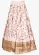 Powder pink raw silk embroidered lehenga set paired with pink net dupatta