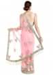 Powder Pink Saree In Flower Patch Work Embroidery Online - Kalki Fashion