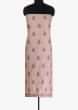 Powder pink unstitched cotton suit in lucknowi thread work in floral and moroccan motif 