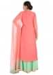 Punch pink suit with mint green colour sharara