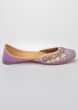 Purple Juttis In Linen With Gotta Work Along With Silver And Dull Gold Cut Dana By Vareli Bafna