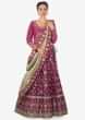 Purple Lehenga Matched With Rani Pink Embroidered Blouse In Brocade Dupatta Online - Kalki Fashion