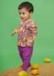 Kalki Boys Purple Kurta And Pant Set For Baby Boy With Mango Print And Front Opening By Tiber Taber