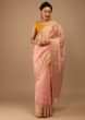 Quartz Pink Saree In Banarsi Chanderi And Pure Handloom Cotton