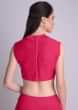 Rani Pink Blouse In Raw Silk With V Neckline