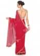 Red Saree With Kundan Embroidered Buttis Online - Kalki Fashion