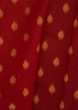 Red chanderi silk saree in butti work and a brocade pallo