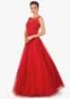 Red Floor Length Gown In Net With Cut Dana And Resham Embriodery Online - Kalki Fashion