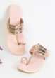 Rose Gold Kolhapuri Flats With Baby Pink Sole By Sole House