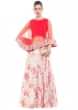 Rose Printed Skirt & Cape Set Online - Kalki Fashion