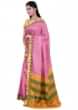 Royal Purple Saree In Banarasi Silk With Yellow Unstitched Blouse Piece Online - Kalki Fashion