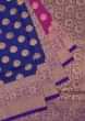 Royal Blue And Rani Pink Saree In Silk With Brocade Pallu Online - Kalki Fashion