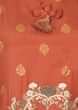 Rust cotton full length fancy kurti with resham and zardosi work only on kalki