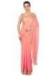 Shaded saree in pink and peach with kardana embroidery only on Kalki