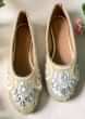 Silver Designer Ballet Flats With Sequins, Stone And Beads Detailing By Sole House