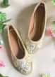 Silver Designer Ballet Flats With Sequins, Stone And Beads Detailing By Sole House
