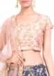 Slate Blue & Blush Pink Lehenga Set Online - Kalki Fashion