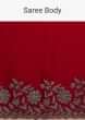 Spicy lollipop Red Satin Saree With Stonework In Floral Pattern