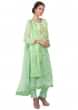 Sea Green Straight Suit In Georgette With Resham Embroidery Online - Kalki Fashion