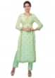 Sea Green Straight Suit In Georgette With Resham Embroidery Online - Kalki Fashion