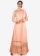 Straight palazzo suit in baby pink with cut dana and french knot embroidery only on Kalki