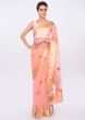 Taffy pink organza saree with butti work only on kalki