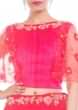 Tomato Red Crop Top Skirt Set Online - Kalki Fashion