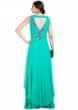 Turquoise Sleeveless Double Layer Cocktail gown