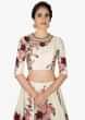 Vanilla White Lehenga With Ready Blouse In Floral Motif Resham Embroidery Online - Kalki Fashion