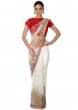 White Saree In Embroidered Net Online - Kalki Fashion
