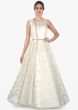 White pre stitched net gown with sequins only on Kalki 