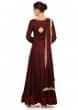 Wine anarkali suit adorn in french knot embroidery only on Kalki