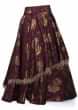 Wine Top, Dupatta And Skirt In Silk With Embroidered Butti, Tassels And Foil Print Online - Kalki Fashion