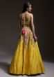 Yellow Lehenga Choli In Raw Silk With Resham, Cut Dana And Sequins Embroidered Summertime Blossoms 
