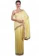 Yellow Saree In Silk With Resham, Moti And Zardosi Work Online - Kalki Fashion