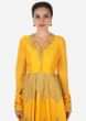 Yellow Suit Enhanced In Pleats And Sequin Embroidery With Dhoti Pants Online - Kalki Fashion