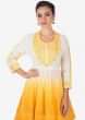 Yellow white Flared short cotton  kurti with a matching Yellow cotton dhoti pants  only on kalki