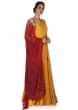 Yellow anarkali suit in embroidered patch with attach dupatta only on Kalki