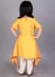 Kalki Girls Yellow Dhoti Kurta Set In Cotton Silk With Embroidery Detailing