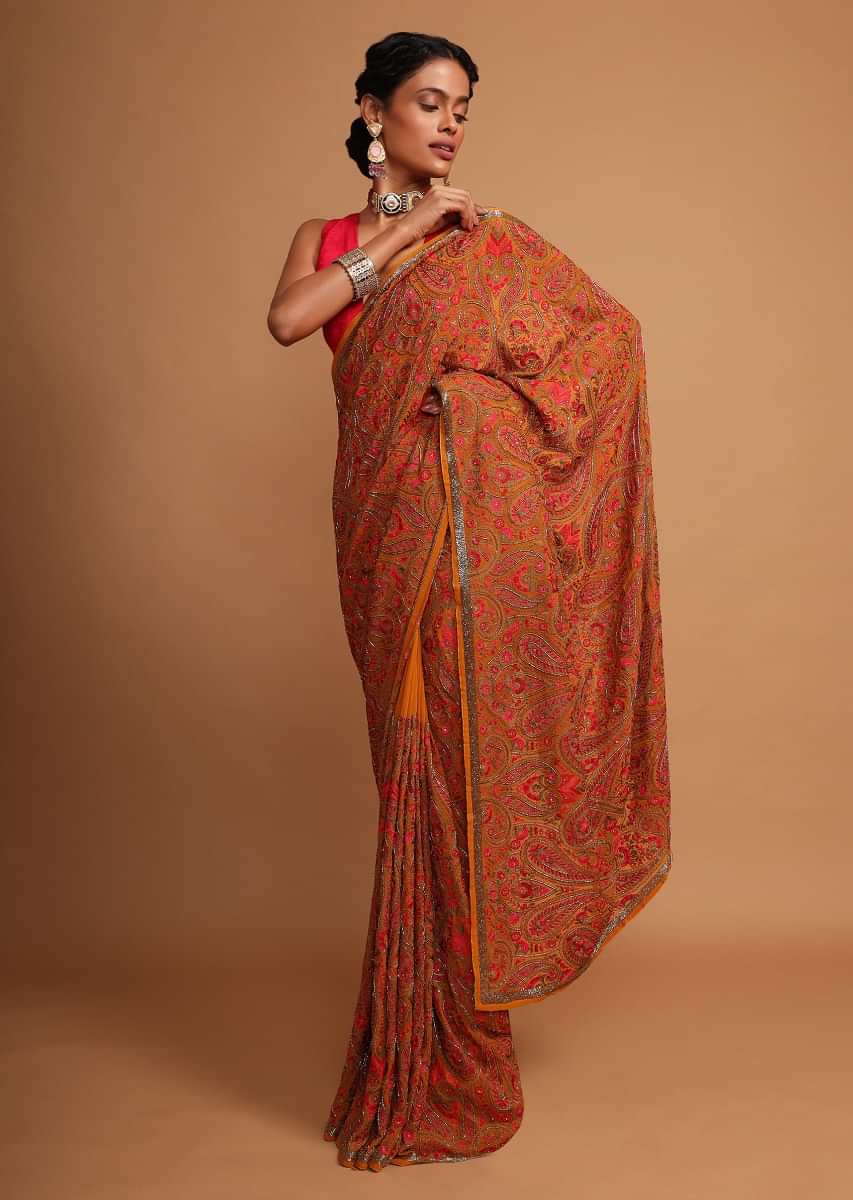 Sakshi Multi Color New Fancy Crepe Silk Saree  -Women-Girls-Ladies-Online-Seasonsway.com @ Cheap Rates-Cash On  Delivery-Free Shipping