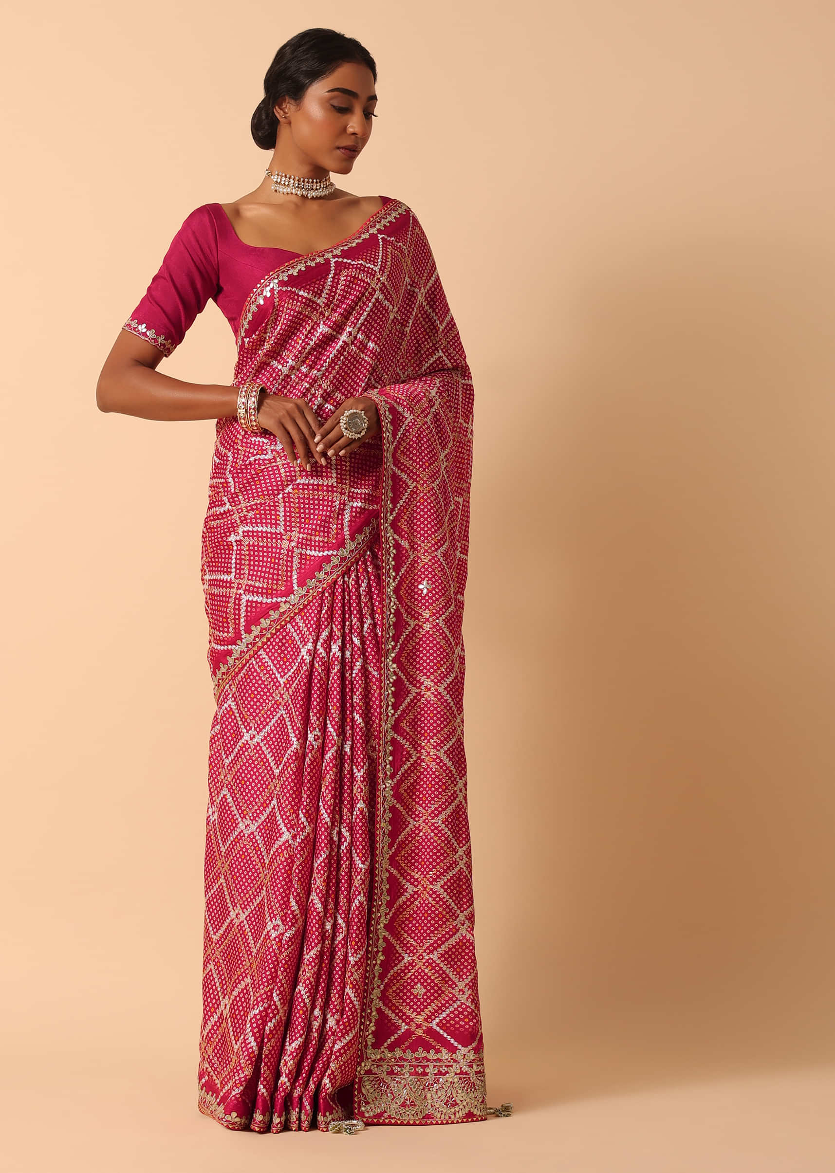 Buy Dola Silk Festive Saree With Unstitched Blouse Fabric KALKI Fashion  India