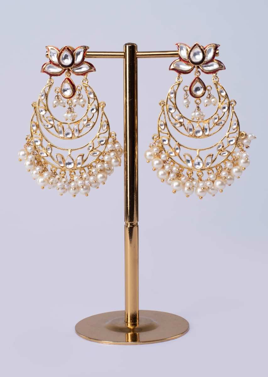 Double layer chandelier chandbali earring only on Kalki