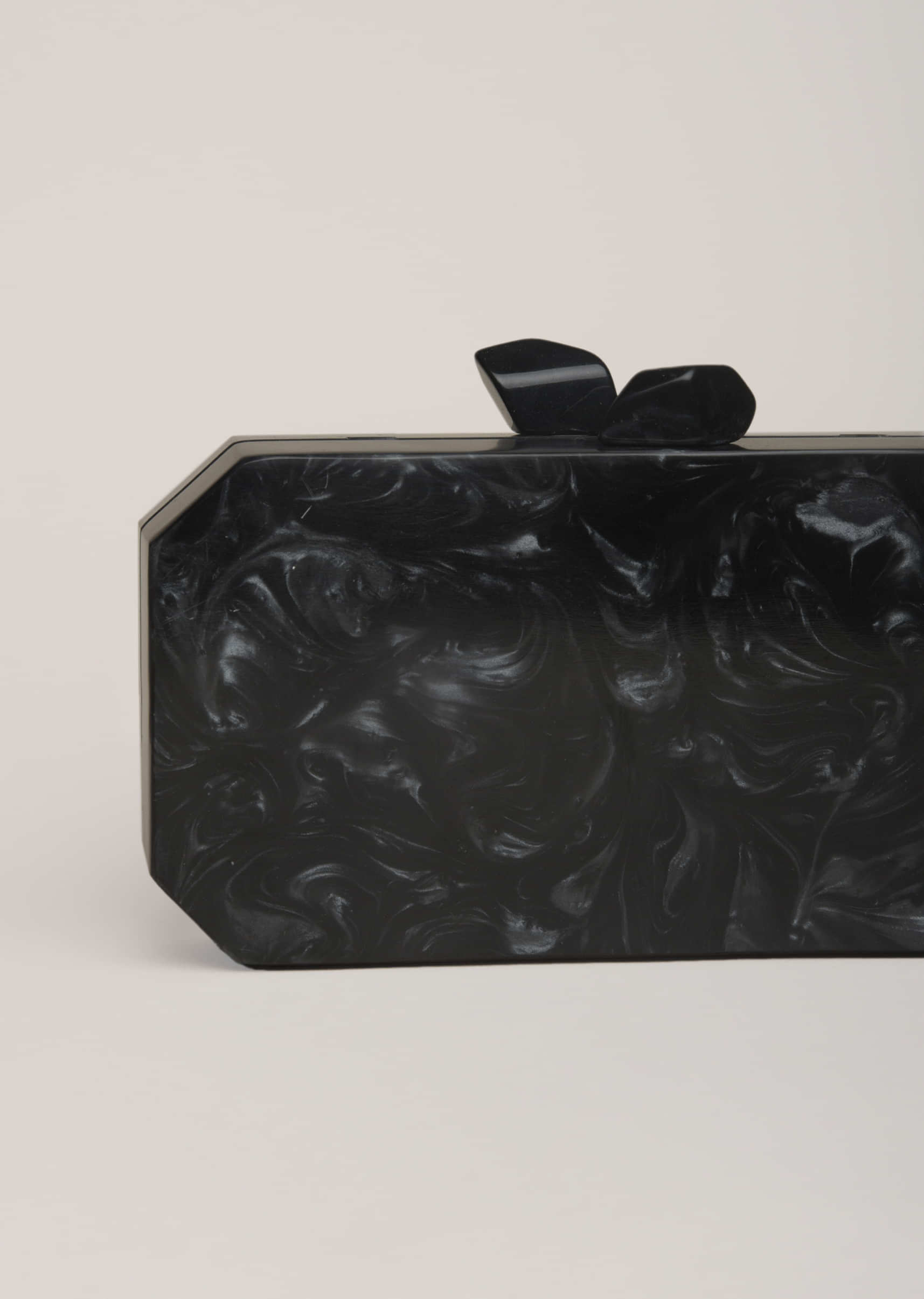 Black Box Clutch With Beautiful Marble Design Online - Kalki Fashion